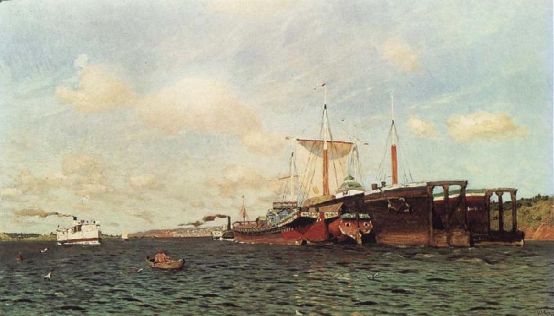 Levitan, Isaak Feischer wind. Wolga oil painting picture